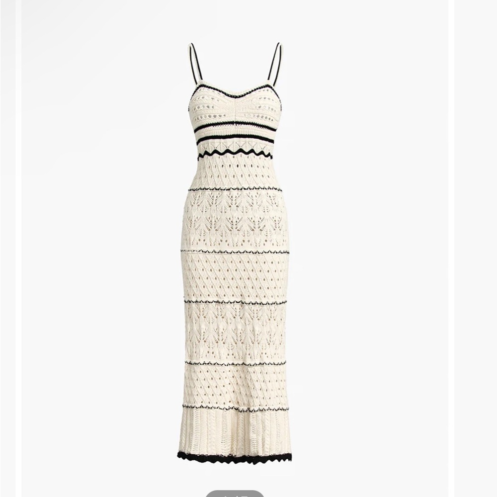 Cream and Black Knit Maxi Dress